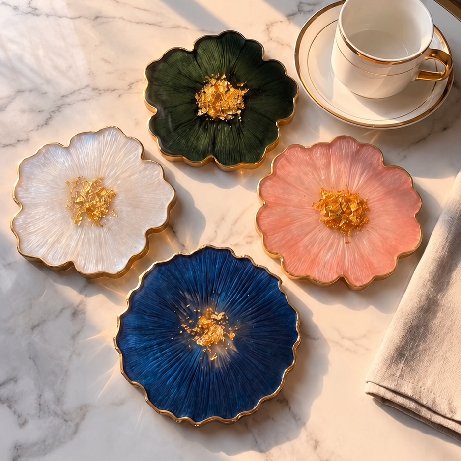 Hand-Poured Resin Coasters